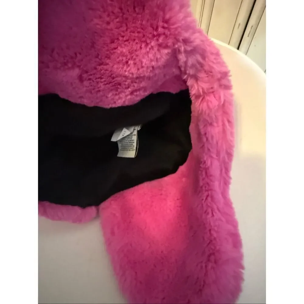 UGG Girls Faux Fur Trapper Hat With Ear Flaps Pink Size 4-6 Years NWT